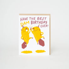 Load image into Gallery viewer, Egg Press Manufacturing - Birthday Beavers Punny Letterpress Greeting Card by Hello!Lucky: Paper tab
