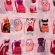 Load image into Gallery viewer, Cats wearing hats print scarf
