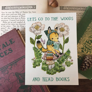 Wood and Books Greeting Card