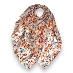 Summer colour Mimosa flower prints on medium weight scarf