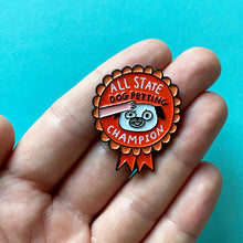 Load image into Gallery viewer, Dog Petting Champion Enamel Pin
