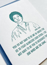 Load image into Gallery viewer, Blackbird Letterpress - Audre Lorde letterpress card
