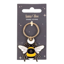 Load image into Gallery viewer, Luna Bee Enamel Key Ring Keychain
