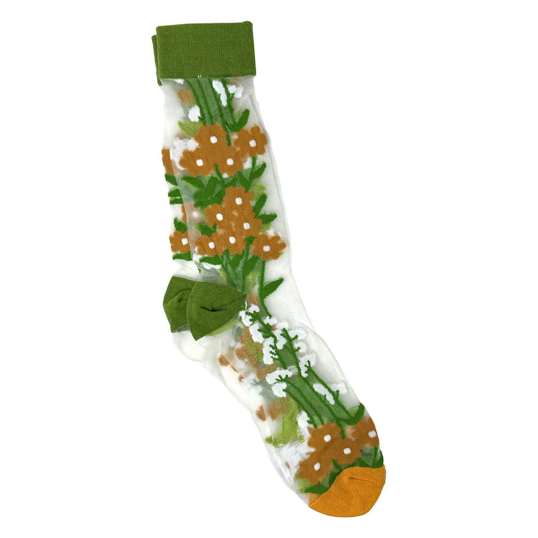 Floral and Fauna Mesh Socks