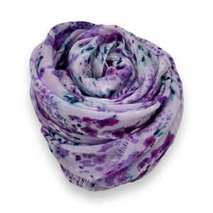 Summer colour Mimosa flower prints on medium weight scarf