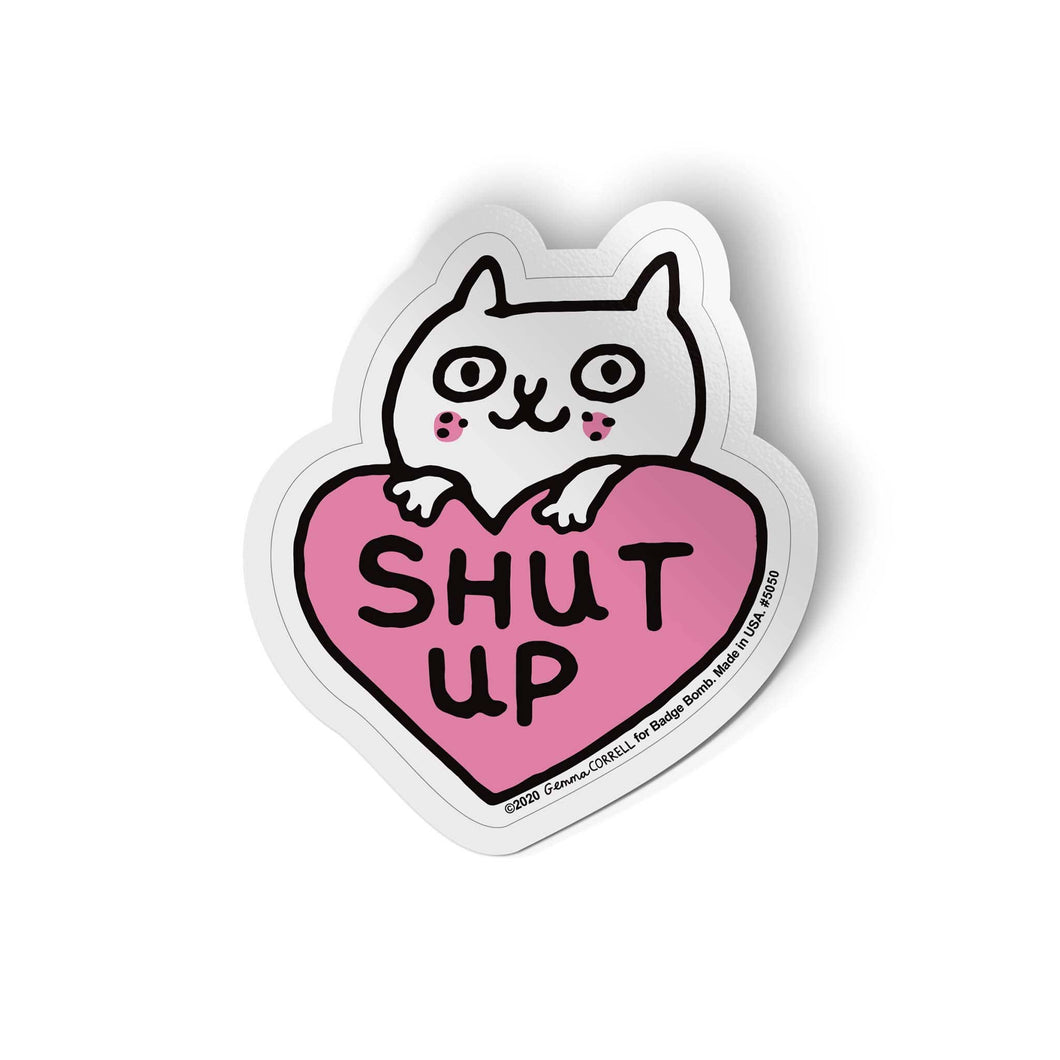 Gemma Correll - Shut Up Cat Sticker