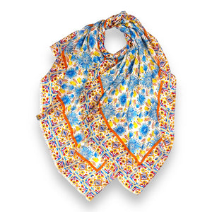 Mosaic flower print scarf