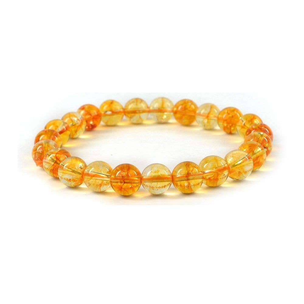 Earths Elements Wholesale - Crystal Bracelet - 8mm Citrine, pack of 5
