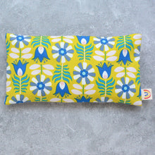 Load image into Gallery viewer, Minor Thread - Summer Scandi Floral Yellow &amp; Blue Weighted Eye Pillow: Lavender

