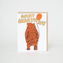 Load image into Gallery viewer, Egg Press Manufacturing - Birthday Bear Punny Letterpress Greeting Card by Egg Press: Paper tab

