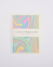 Load image into Gallery viewer, Hand Marbled Greeting Card - Free Spirit Pastel Punch
