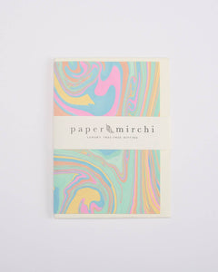 Hand Marbled Greeting Card - Free Spirit Pastel Punch