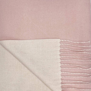 Reversible two tone coloured plain cashmere blend scarf