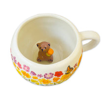 Load image into Gallery viewer, SF Mercantile - Rainbow Floral Mug with Bear Surprise
