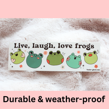Load image into Gallery viewer, Live, Laugh, Love Frogs Bumper Sticker
