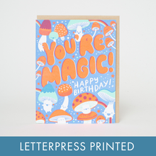 Load image into Gallery viewer, Egg Press Manufacturing - Birthday Magic Mushrooms Letterpress Greeting Card by Hello!Lucky: Paper tab
