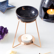 Load image into Gallery viewer, Purple Star Sign Oil Burner and Wax Warmer on Metal Base
