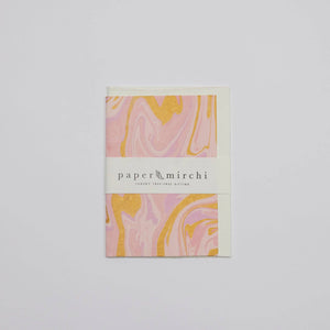 Hand Marbled Greeting Card - Free Spirit Marshmallow