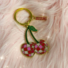 Load image into Gallery viewer, Disco Cherry Enamel Keychain
