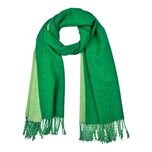 Reversible two tone coloured plain cashmere blend scarf: Teal