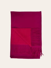 Load image into Gallery viewer, Reversible two tone coloured plain cashmere blend scarf
