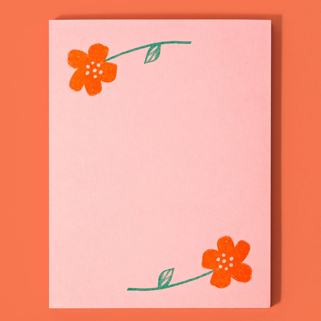 Flower Pair - Risograph Notepad