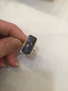 925 Sterling Silver Ring Labradorite (size 9)