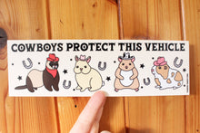 Load image into Gallery viewer, Cowboys Protect This Vehicle Bumper Sticker
