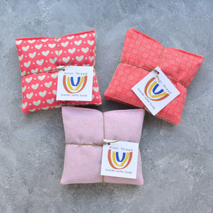 Pink and White Hearts Lavender Sachet Bundle