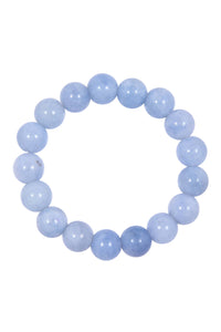 Blue Aquamarine Stone Beaded Stretch Bracelet B3434: 6MM
