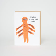 Load image into Gallery viewer, Egg Press Manufacturing - Sympathy Monster Hug Letterpress Greeting Card by Egg Press: Paper tab
