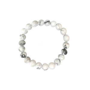 BRACELET - HOWLITE, WHITE (8-8.5 MM) 7.15-7.25"