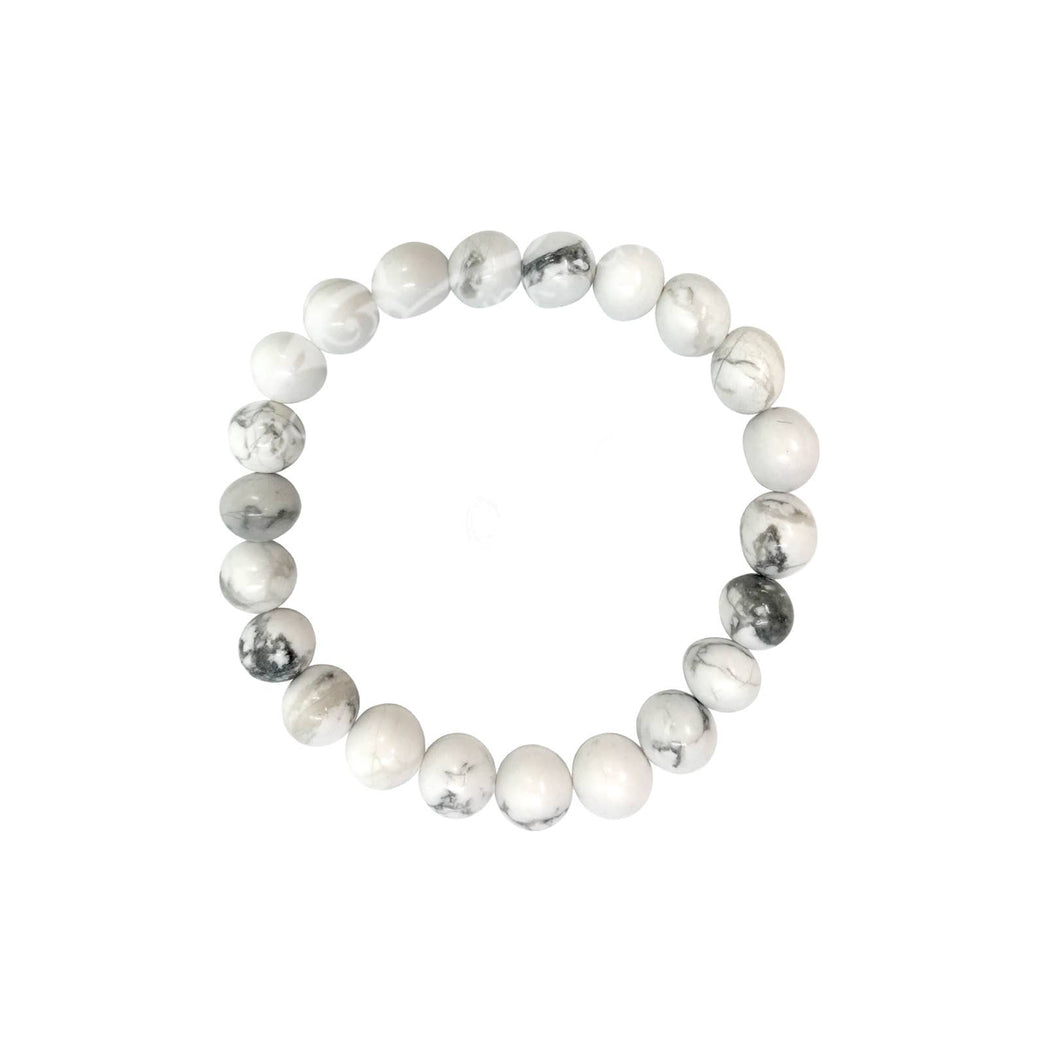 BRACELET - HOWLITE, WHITE (8-8.5 MM) 7.15-7.25