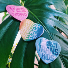 Load image into Gallery viewer, TheThirdArrow - Yes Homo Heart Shaped 2.25” Button
