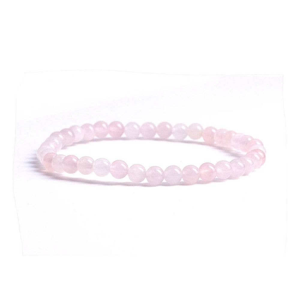 Earths Elements Wholesale - Crystal Bracelet - 4mm Rose Quartz, pack of 5