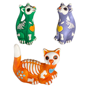 Ceramic Skelly Cats, Peru