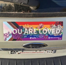 Load image into Gallery viewer, Transpainter - You Are Loved Rainbow Bumper Sticker | LGBTQ+ Pride Decal : Default
