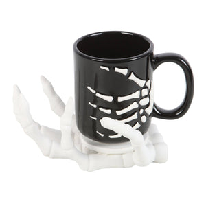 Gothic Halloween Skeleton Hand Coaster and Candle Holder