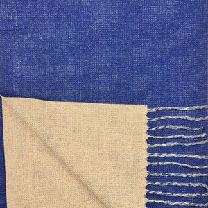 Reversible two tone coloured plain cashmere blend scarf: Baby Blue