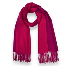 Load image into Gallery viewer, Reversible two tone coloured plain cashmere blend scarf
