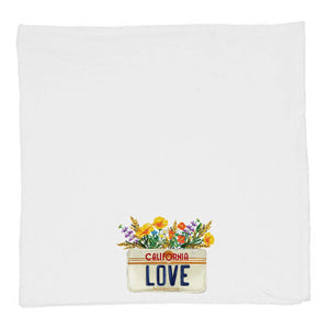 California Love Wildflower License Plate Tea Towel