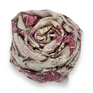 Summer poppy flower print scarf
