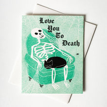 Load image into Gallery viewer, Love You To Death - Risograph Greeting Card
