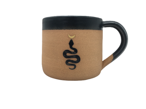 Snake & Moon Wheel Thrown Mug