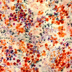 Summer colour Mimosa flower prints on medium weight scarf