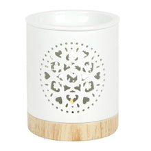 Load image into Gallery viewer, White Mandala Cut Out Oil Burner and Wax Warmer
