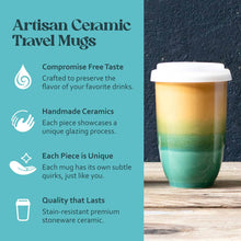 Load image into Gallery viewer, Nova Ceramics Travel Mugs - Savannah Ceramic Travel Cup 12oz | Reusable Coffee Cup
