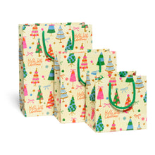 Load image into Gallery viewer, Red Cap Cards - Holly Jolly Trees gift bags: Medium
