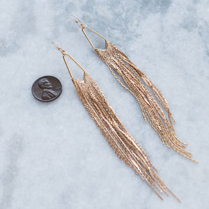 Long Diamond Tassel Earrings