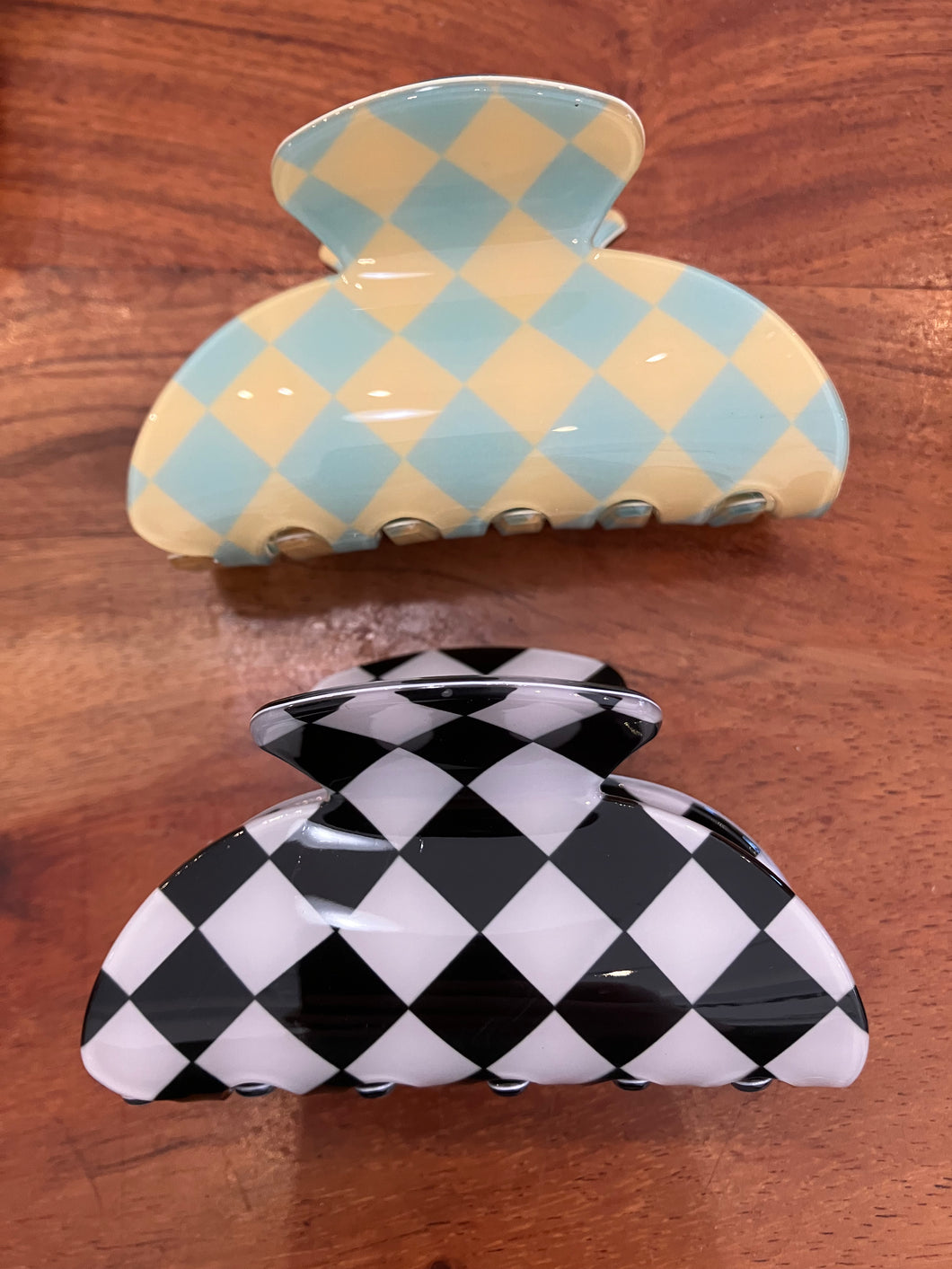 Diner Checker Hair Claw Clip